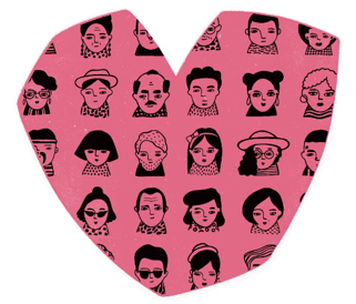 Tutor Doctor heart with cartoon faces on it of tutors and children