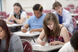 Students Taking Test in Class
