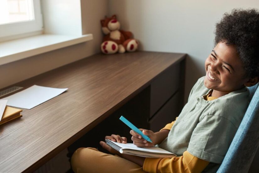 Student in a good study spot