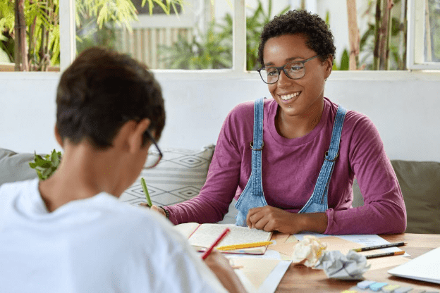 A child connecting with a Tutor Doctor tutor.