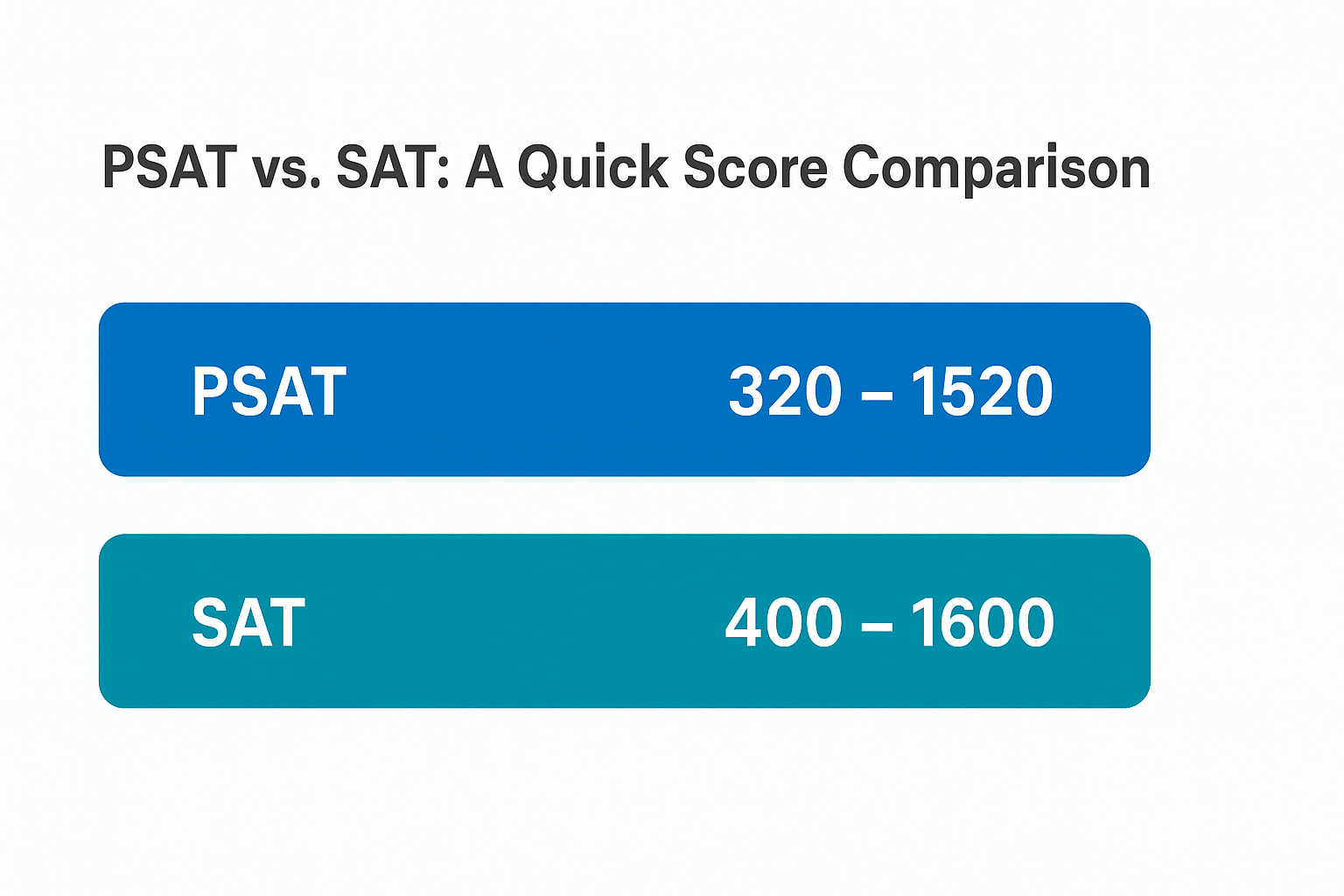 Graphic comparing equivalent scores between PSAT and SAT