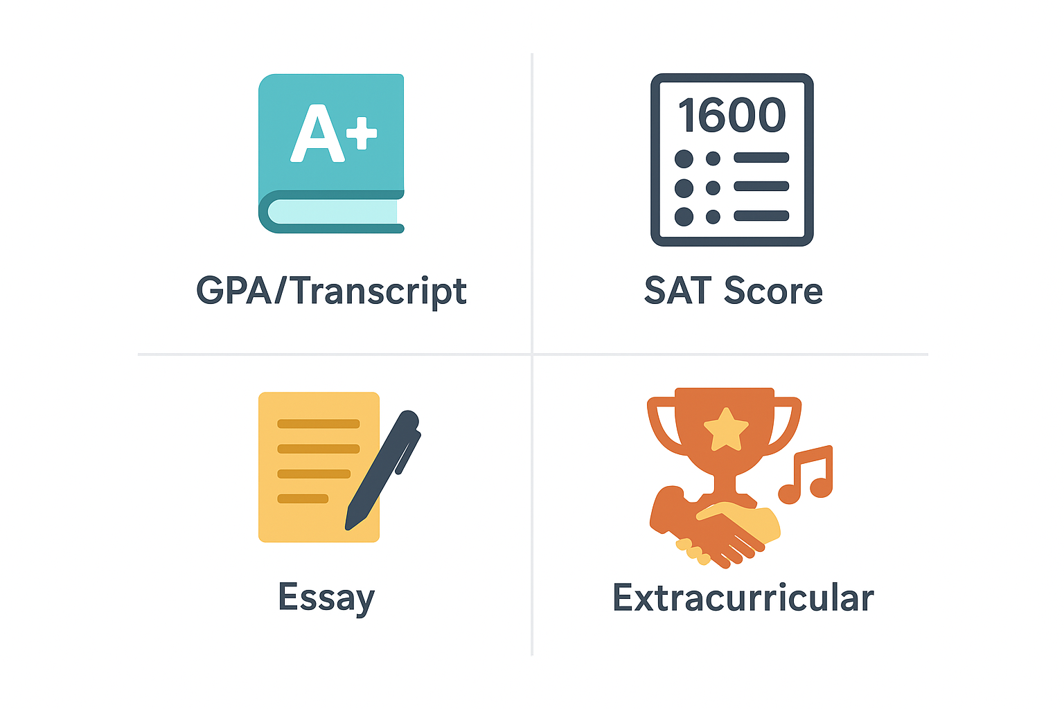 Graphic showing requirements for getting into Ivy League schools