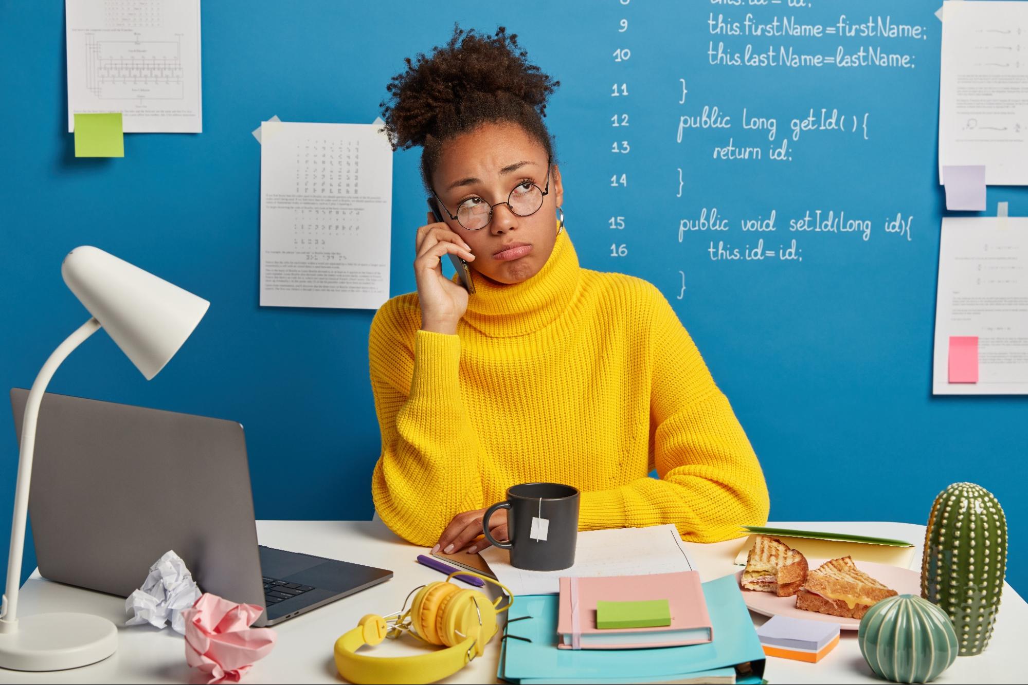 Student at desk studying for SAT