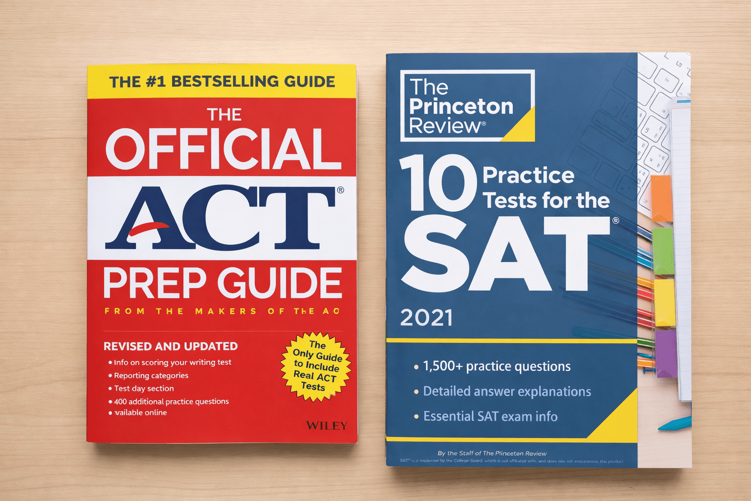 SAT and ACT student preparation guides.